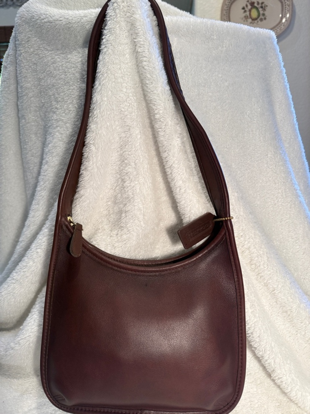Vintage Coach Ergo Hobo 9020 Deep Burgundy Leather Shoulder made in USA - Picture 2 of 10